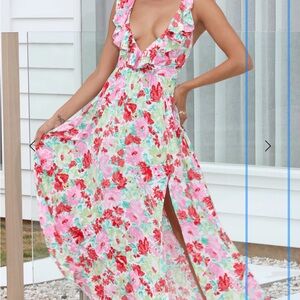 Hello Molly Floral Maxi Dress with Ruffle Detail